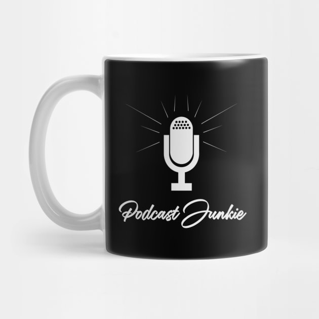 Podcast Junkie Microphone Funny Podcasters by Mellowdellow